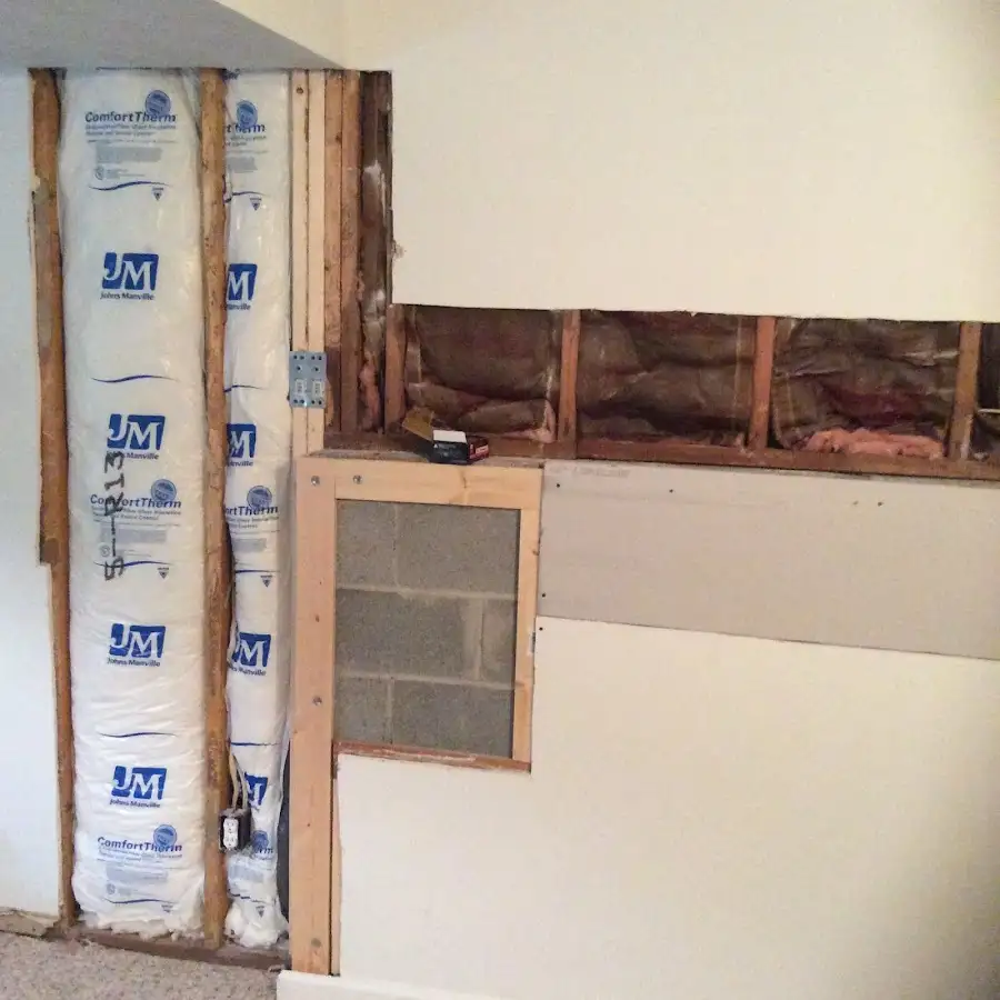 Wall insulation replacement during Structural Drying in Moody